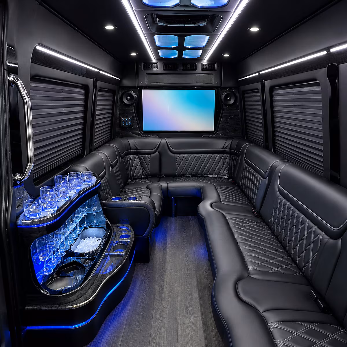 Pittsburgh Bachelor & Bachelorette Transportation party bus interior