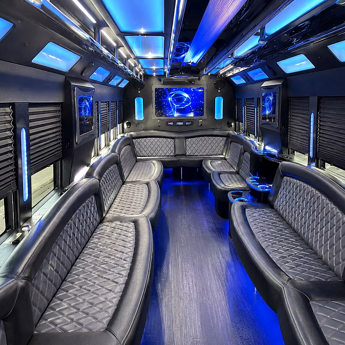 Pittsburgh Private Event Transportation party bus interior