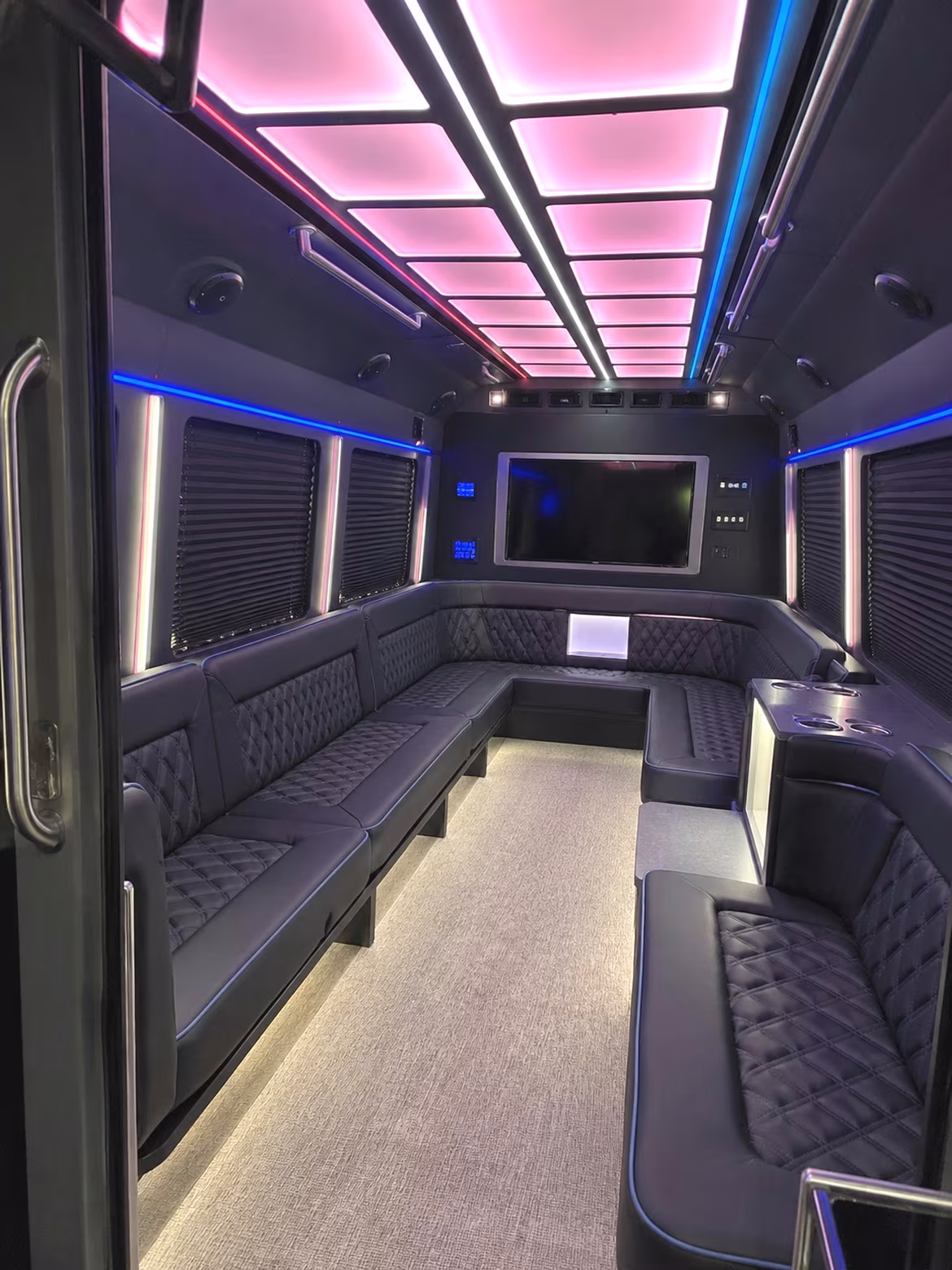 Pittsburgh Wedding Transportation party bus interior