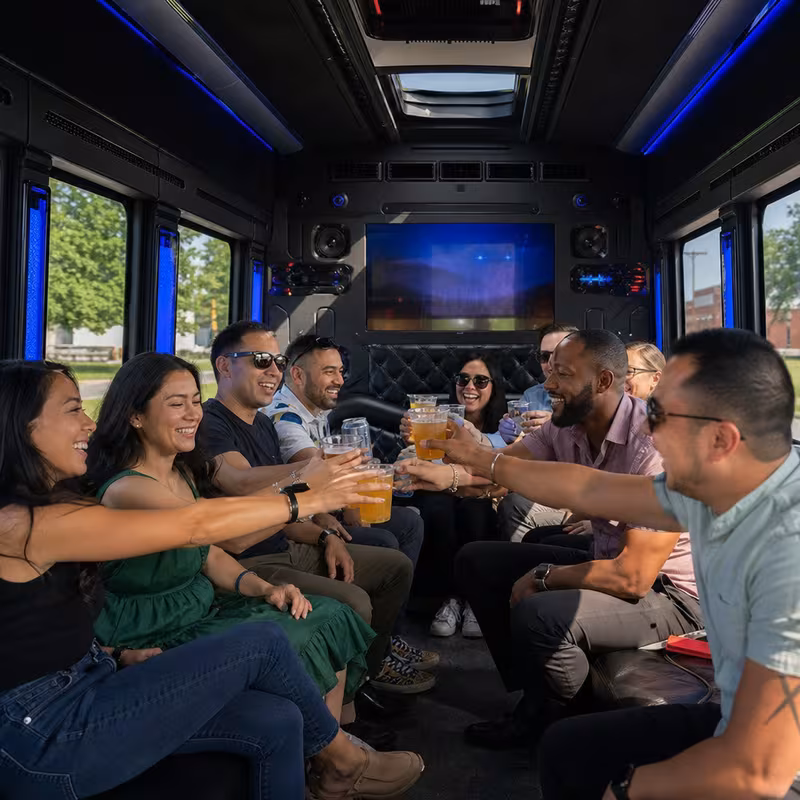 Black Mercedes Sprinter van staged for an Pittsburgh Winery & Brewery Tour Transportation group