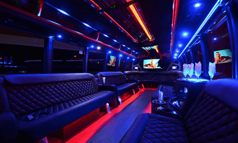 Pittsburgh 30 Passenger Party Bus Black Interior